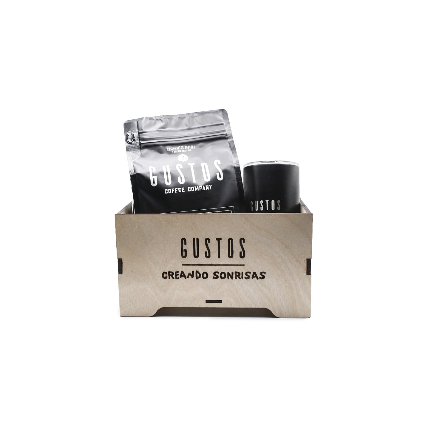 GUSTOS WOODEN GIFT BOX – Engraved (Creando Sonrisas) -- Box Only