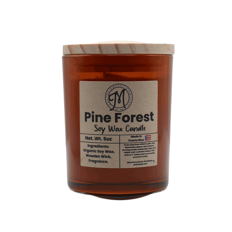 Pine Forest – Soy Wax Candle (5 oz) Hand-poured in Puerto Rico by Piel Melaza