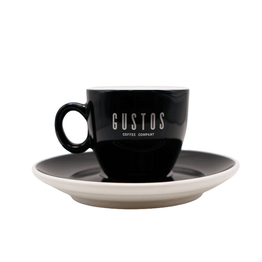 GUSTOS CAPPUCCINO/LATTE SET – 3.5 oz (Happiness Inside Edition, Black)